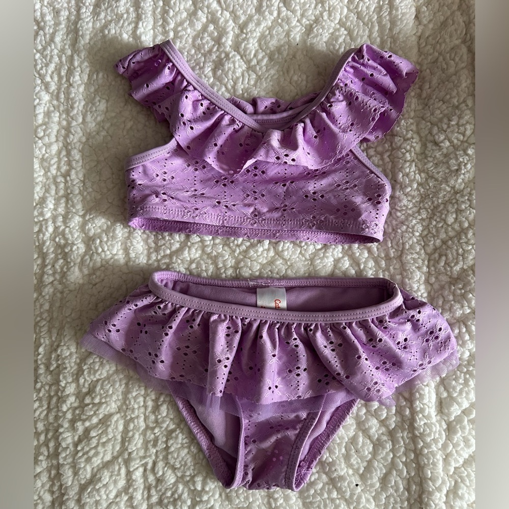 Cat & Jack Lavender Eyelet Swimsuit